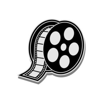 illustration negative film reel roll tapes for movie cinema video logo vector